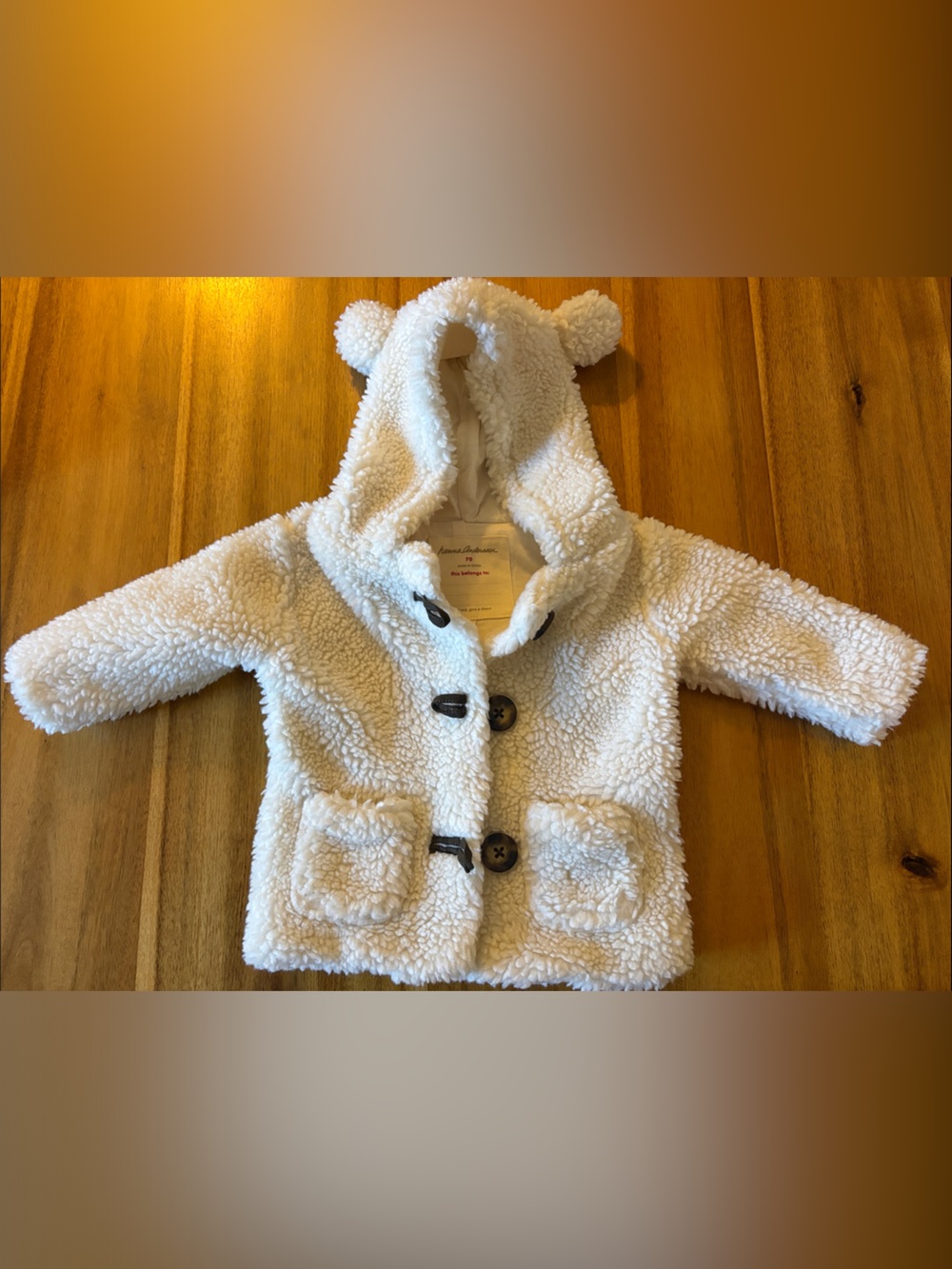 Cozy Cream Sherpa Hannah Anderson Coat with Hood and Ears